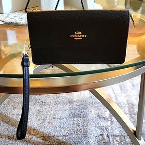 Coach Foldover Crossgrain Wristlet